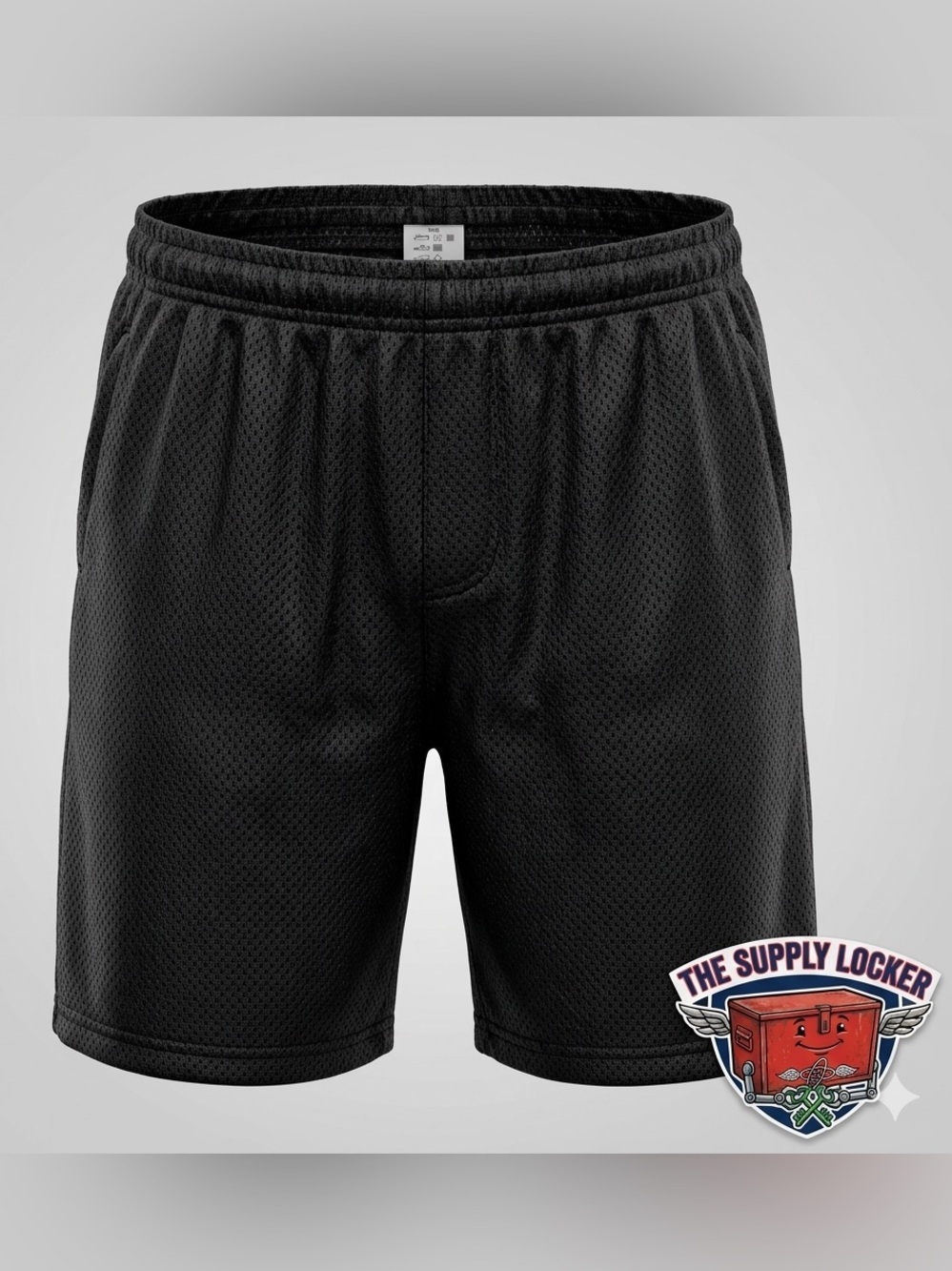 Men’s Black Athletic Mesh Shorts Size Large Activewear Gym Training
